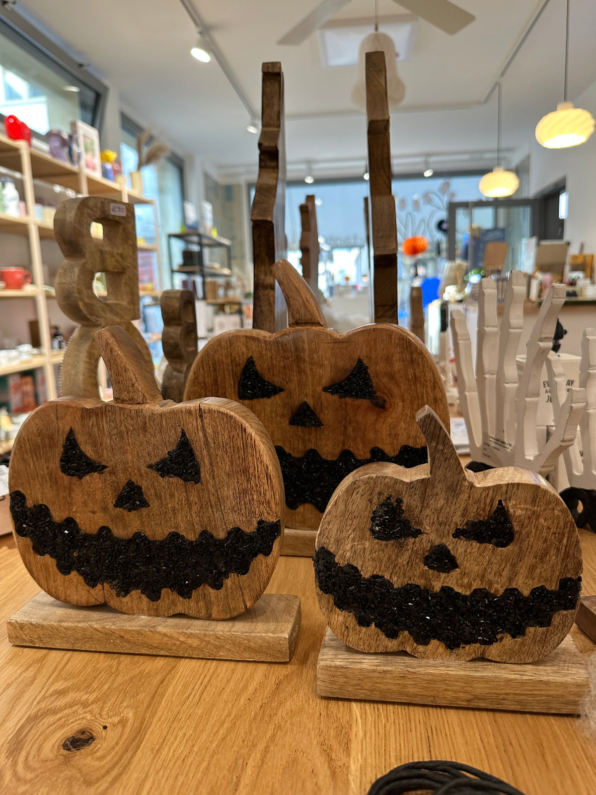 Halloween Holzdeko Kürbis