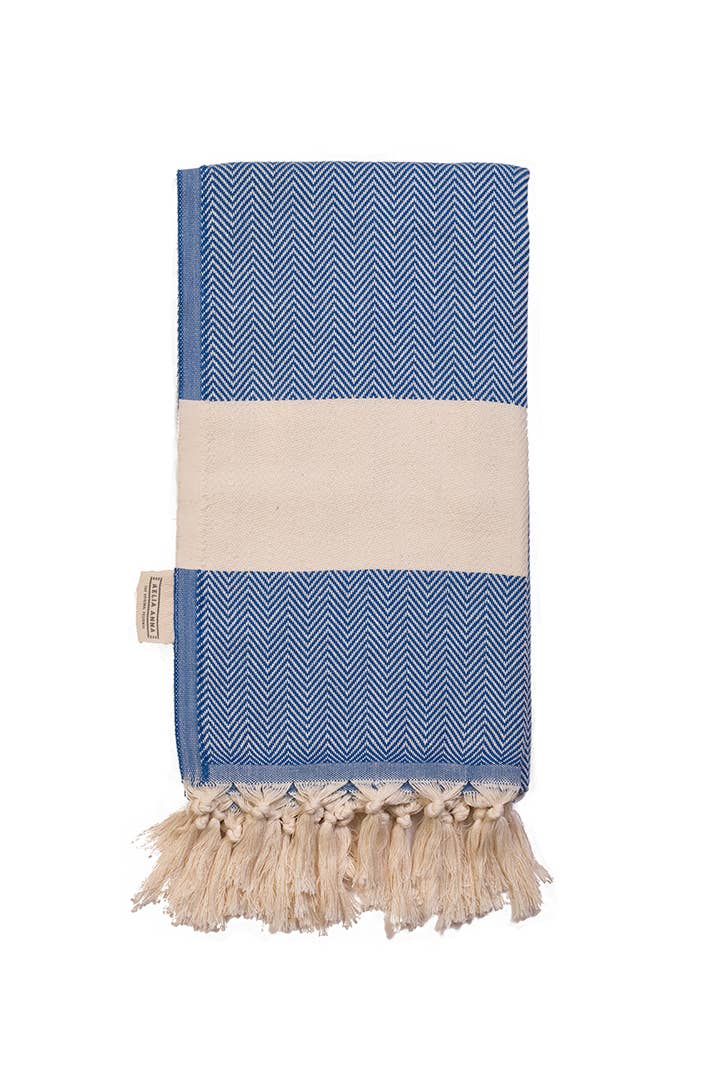 Strandtuch Limnos Parl. Blau, 100 % Baumwolle