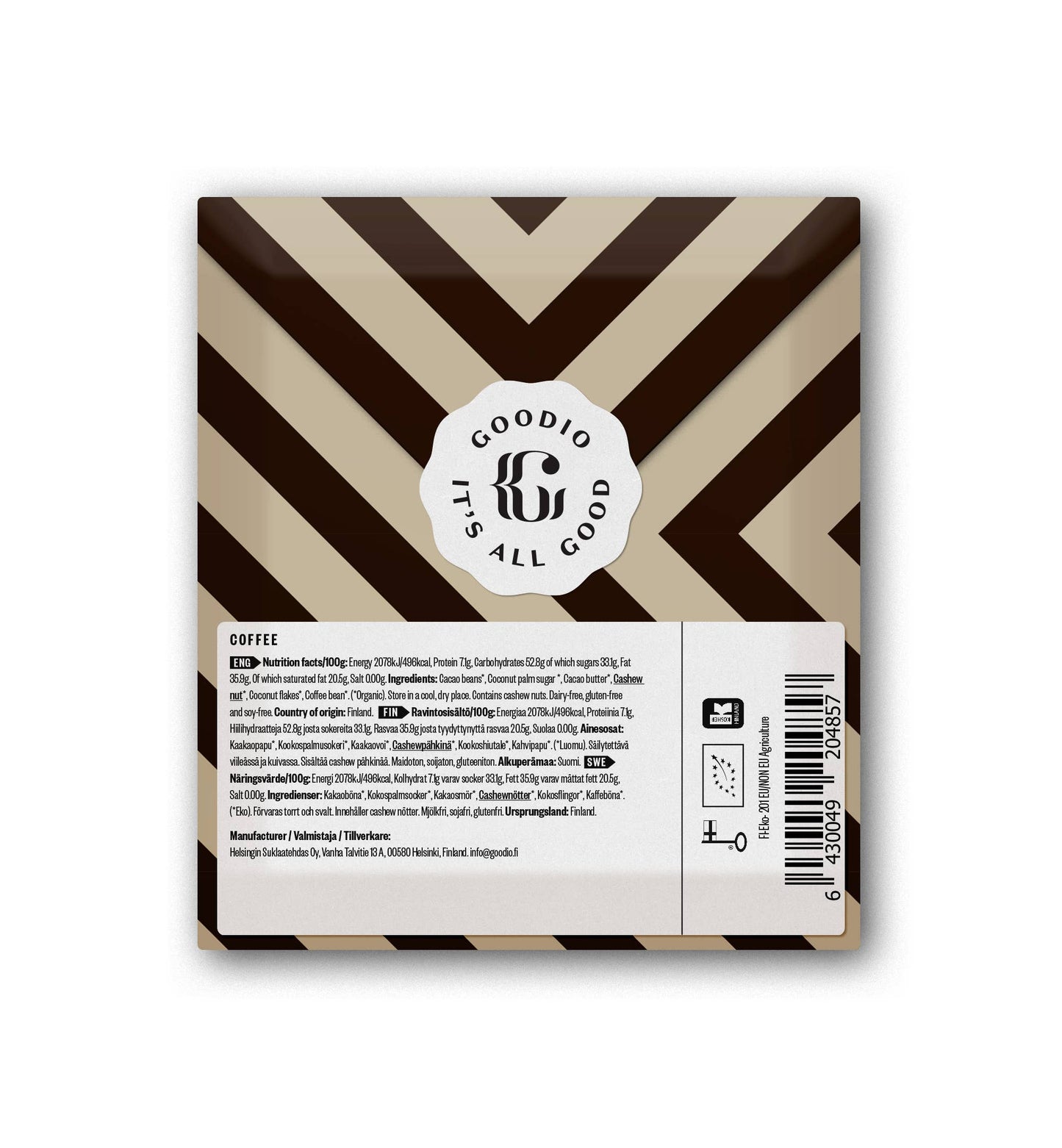 Goodio vegane Kaffeeschokolade Bio 56%