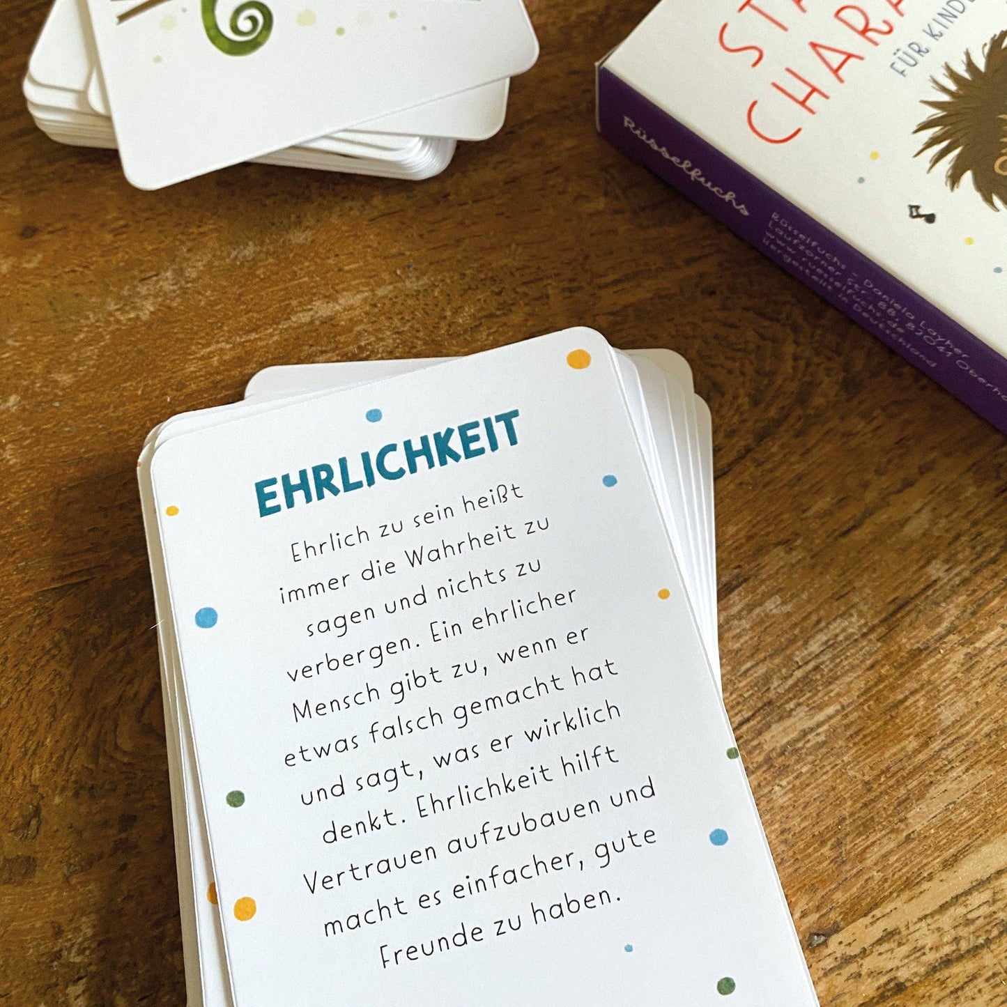 Rüsselfuchs - „Starke Gedanken“ Stärkekarten für Kinder | 40 Charakterstärken