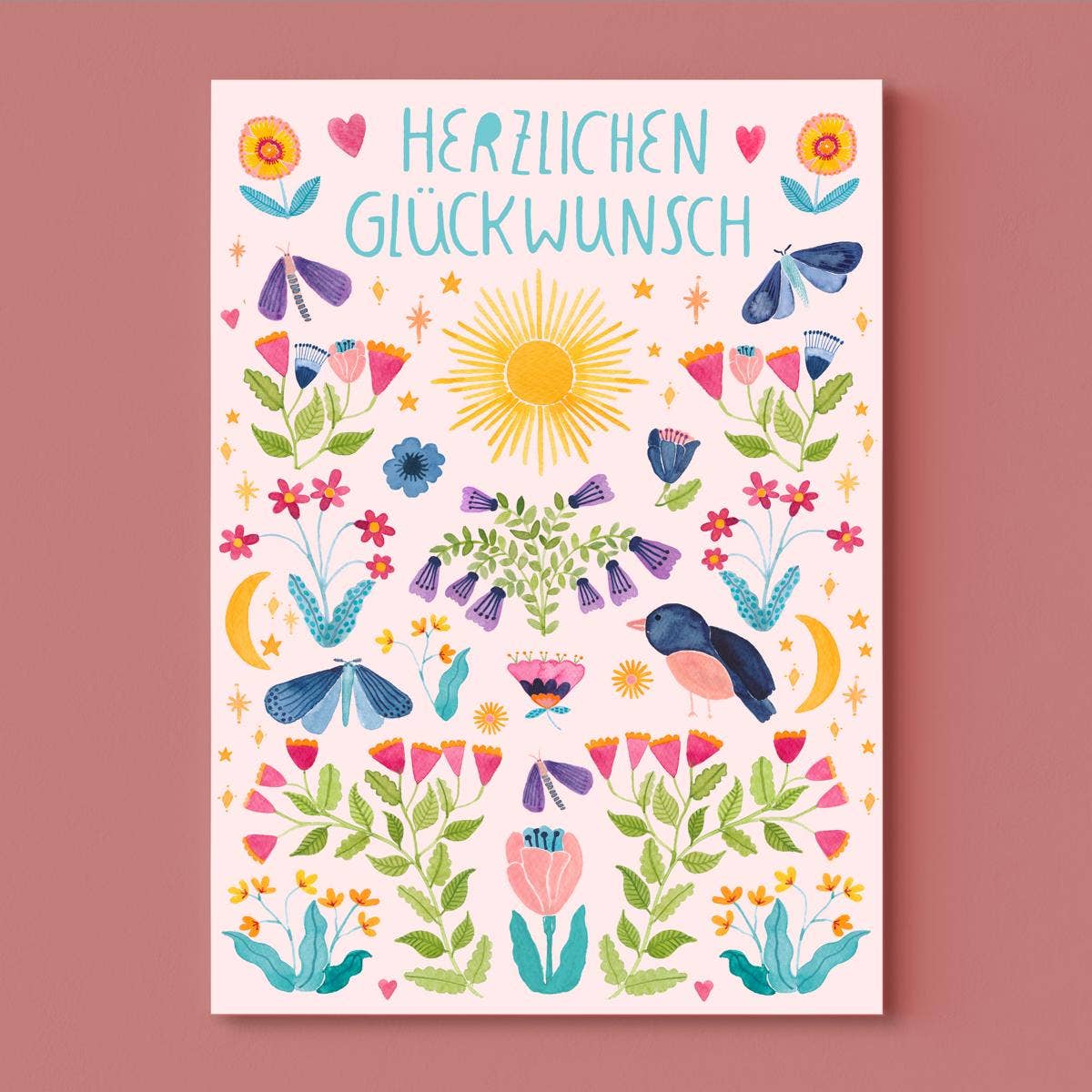 Frau Ottilie Postkarte *Herzlichen Glückwunsch*