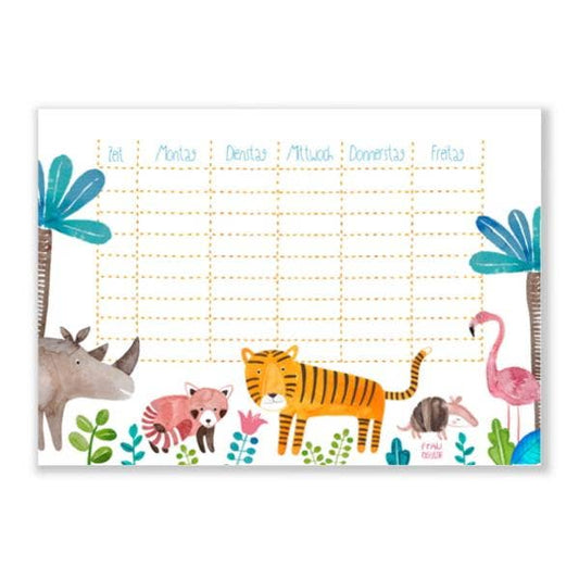 Frau Ottilie Stundenplan *Wilde Tiere*