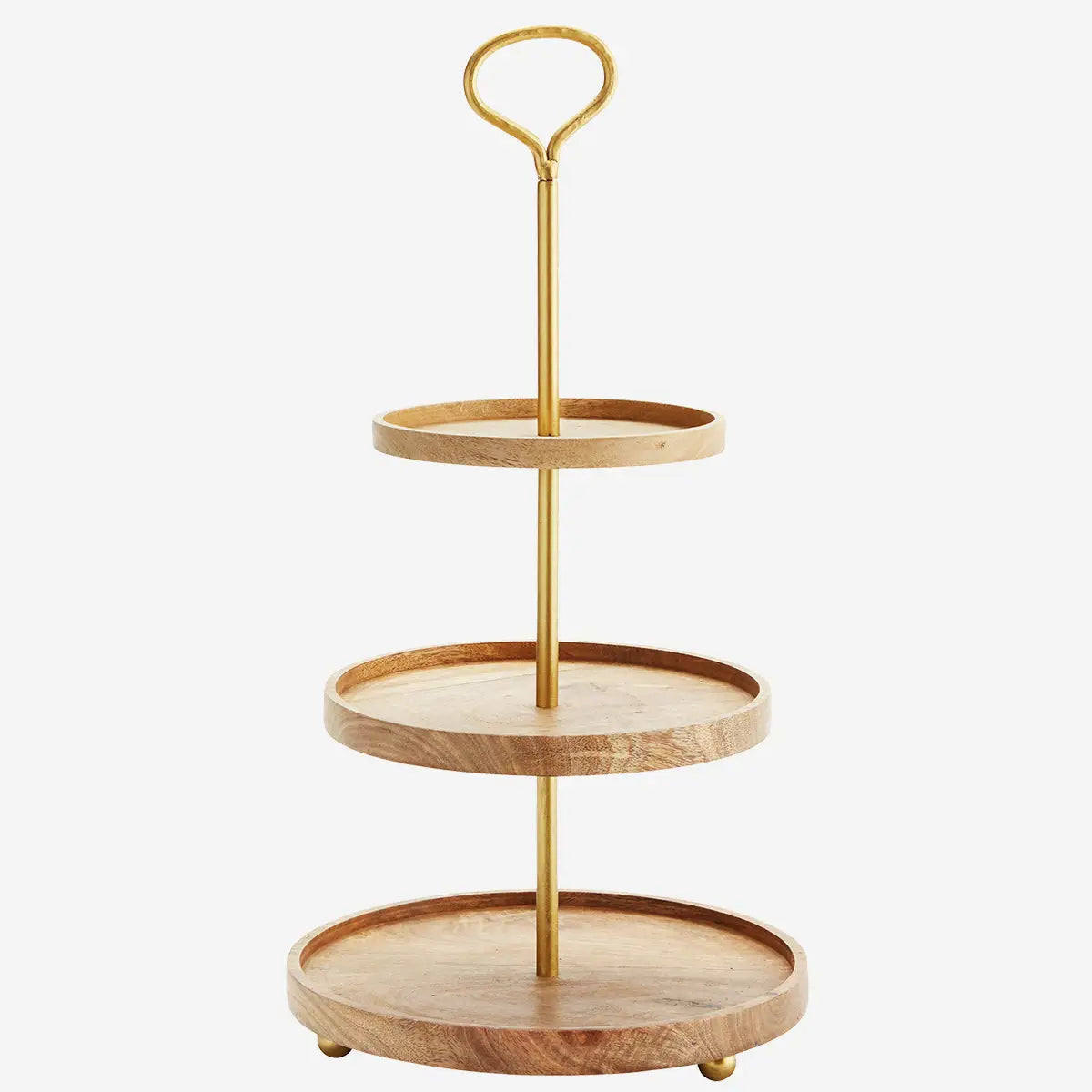 Madam Stoltz Etagere Mangoholz/Metall gold