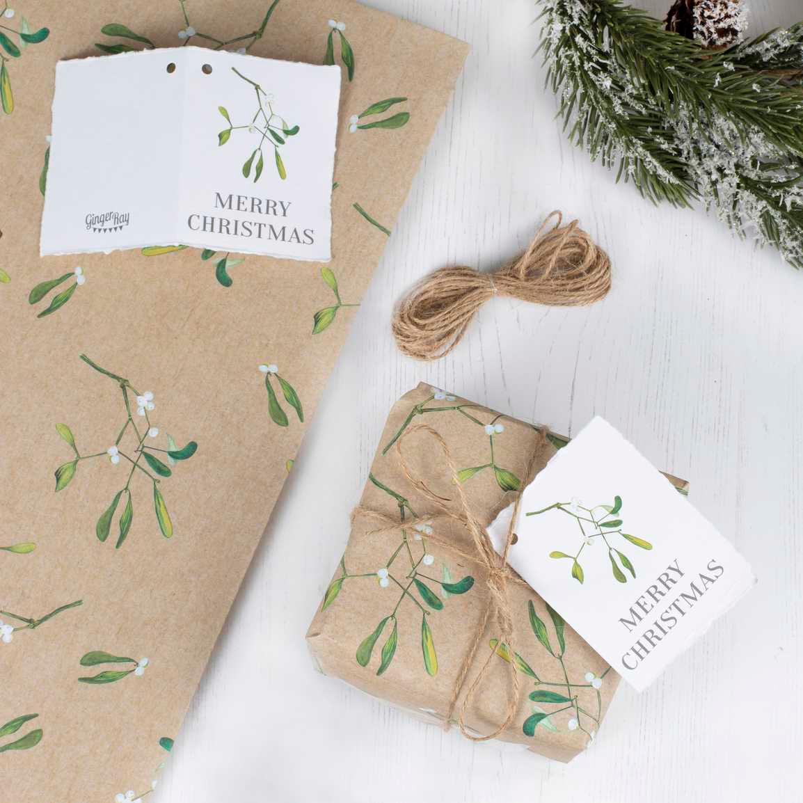 Ginger Ray Geschenkpapier Set „Mistelzweig“