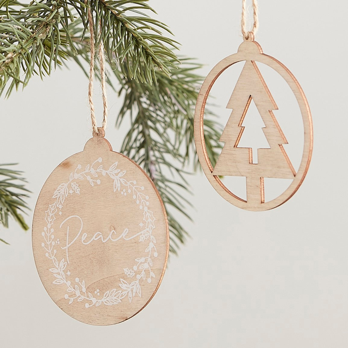 Ginger Ray Christbaumschmuck Holzanhänger 4erSet