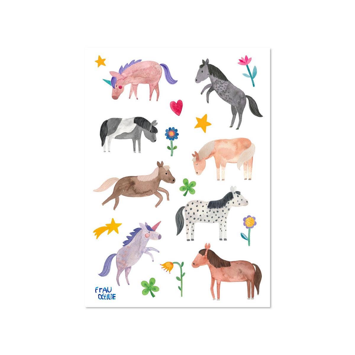 Frau Ottilie Spülmaschinenfeste Sticker *Pferde*