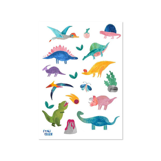 Frau Ottilie Spülmaschinenfeste Sticker *Dinos*