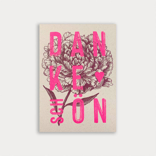 Postkarte / Typo / Dankeschön / Risographie