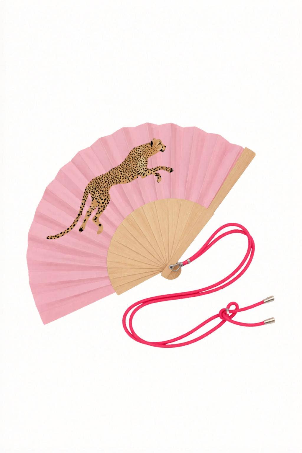 Fächer mit Schulterriemen – Rosa Leopard