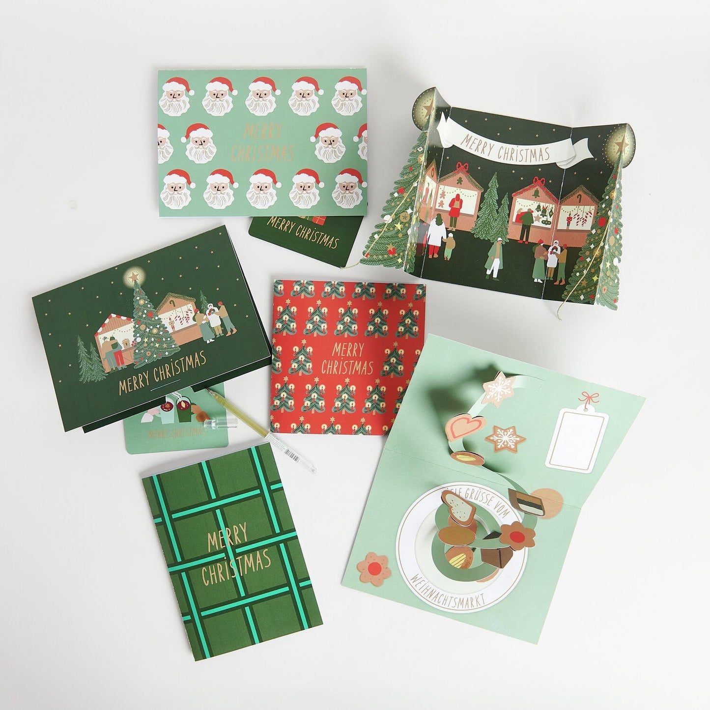 Rico Design Pop-Up Karte Weihnachtsbaum irisierend