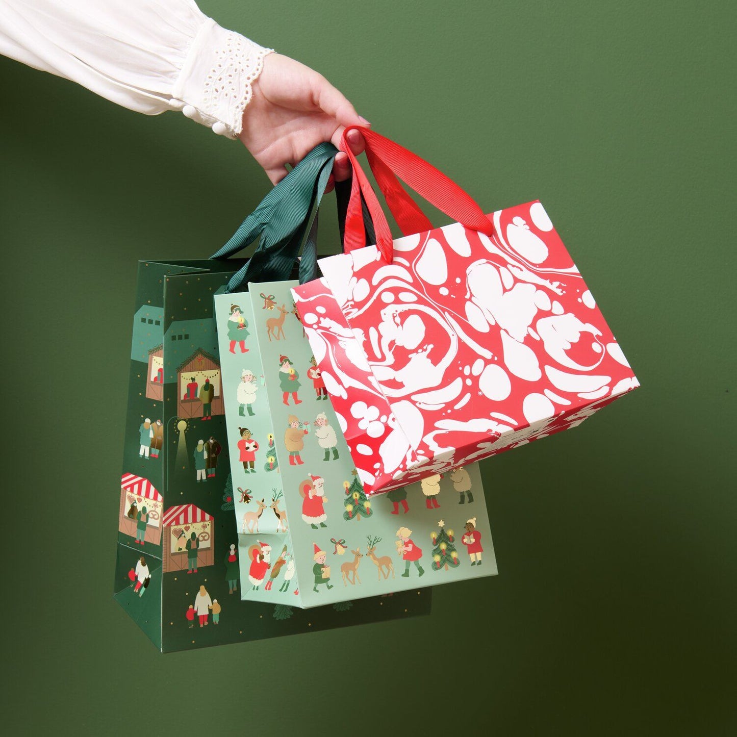 Rico Design Geschenktüte Weihnachtsmarkt L
26x32x12cm