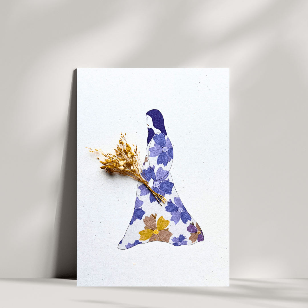 Mara Malou Klappkarte mit Trockenblumen