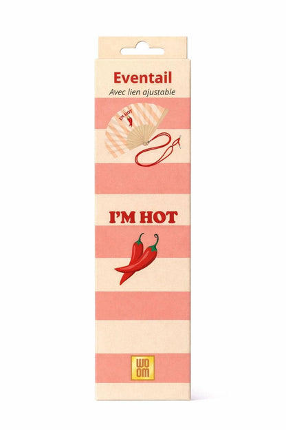 Woom Fächer mit Schulterriemen und Geschenkbox - I‘m hot