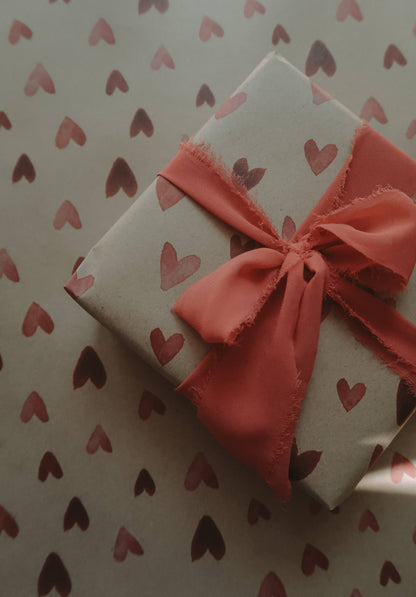 My Designpicture RED HEARTS Kraft-Geschenkpapier Bogen