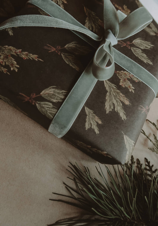 MyDesignpicture Geschenkpapier Kraftpapier grüne Zweige