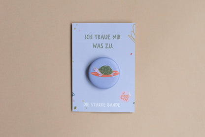 Liesels Wicht Button Mit Affirmation - Schildkröte - Ich Traue Mir Was Zu