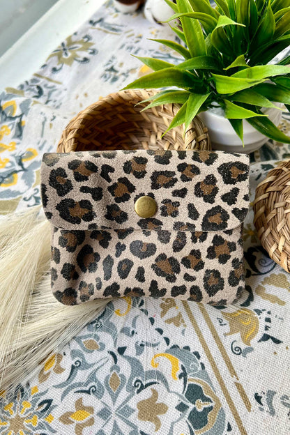 Cherry Paris Geldbeutel Wildlederoptik LUCE LEOPARD