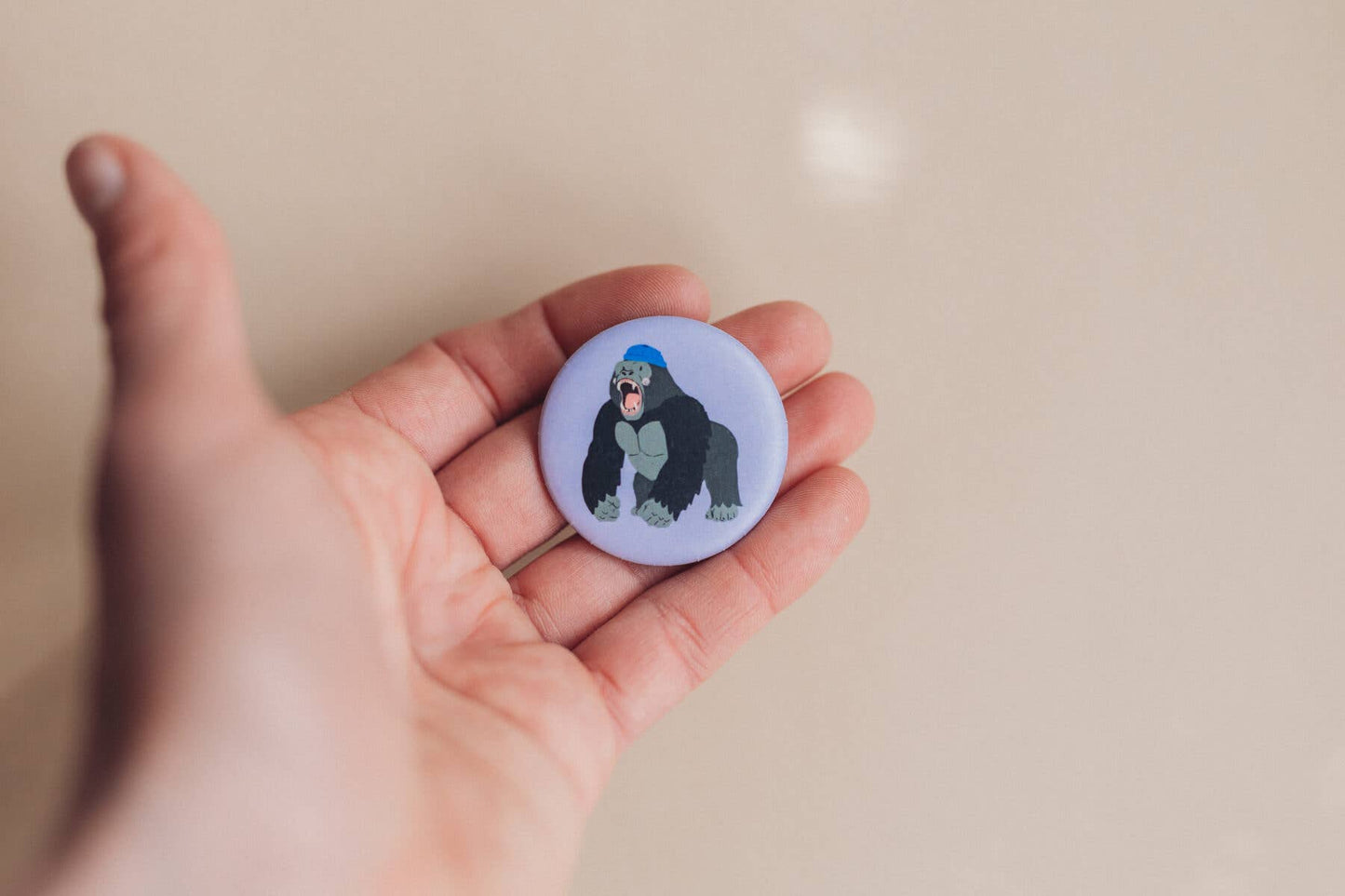 LieselsWicht Button Mit Affirmation - Gorilla - Ich Bin Stark