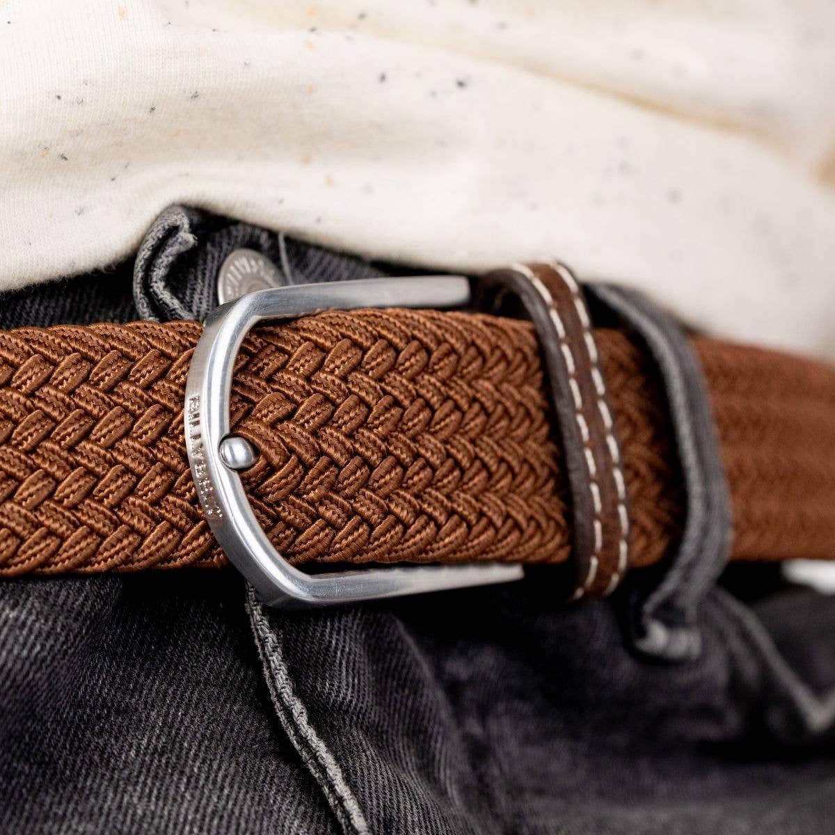BillyBelt elastischer Flechtgürtel - Kamelbraun