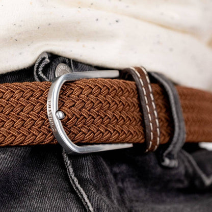 BillyBelt elastischer Flechtgürtel - Kamelbraun