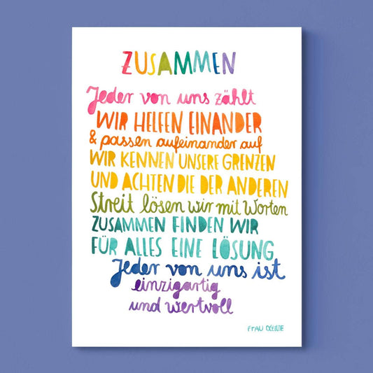 Frau Ottilie Print A4 *Zusammen* mit Affirmationen