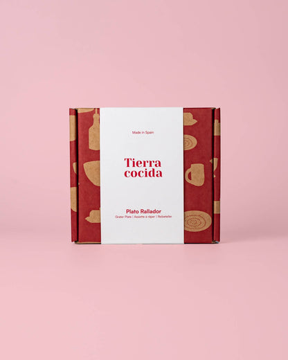 Tierra Cocida Keramik-Knoblauchreibeplatte – klein, pink & gelb – Valentina