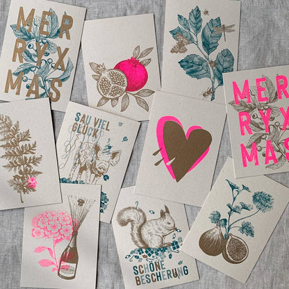 Postkarte / Schwein / Sau viel Glück / Ökopapier