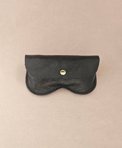 Royal Marais Leder-Brillenetui, große Größe: Schwarz