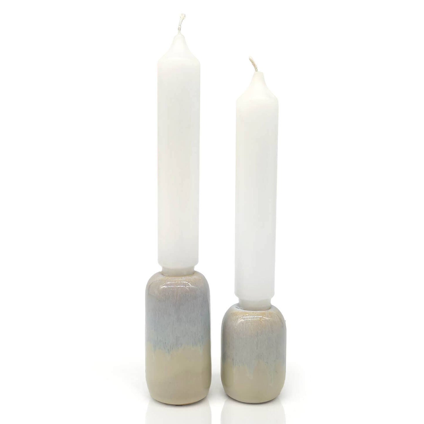 MeaLiving Kerzenhalter groß, 9,5 cm, aus Keramik, sand