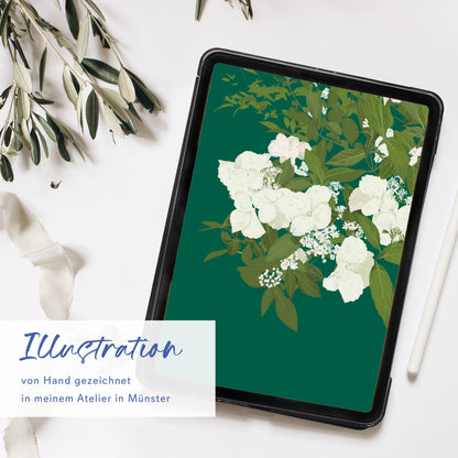 Wildblumenatelier Klappkarte 'dem Herzen ewig nah' mit weißen Blumen