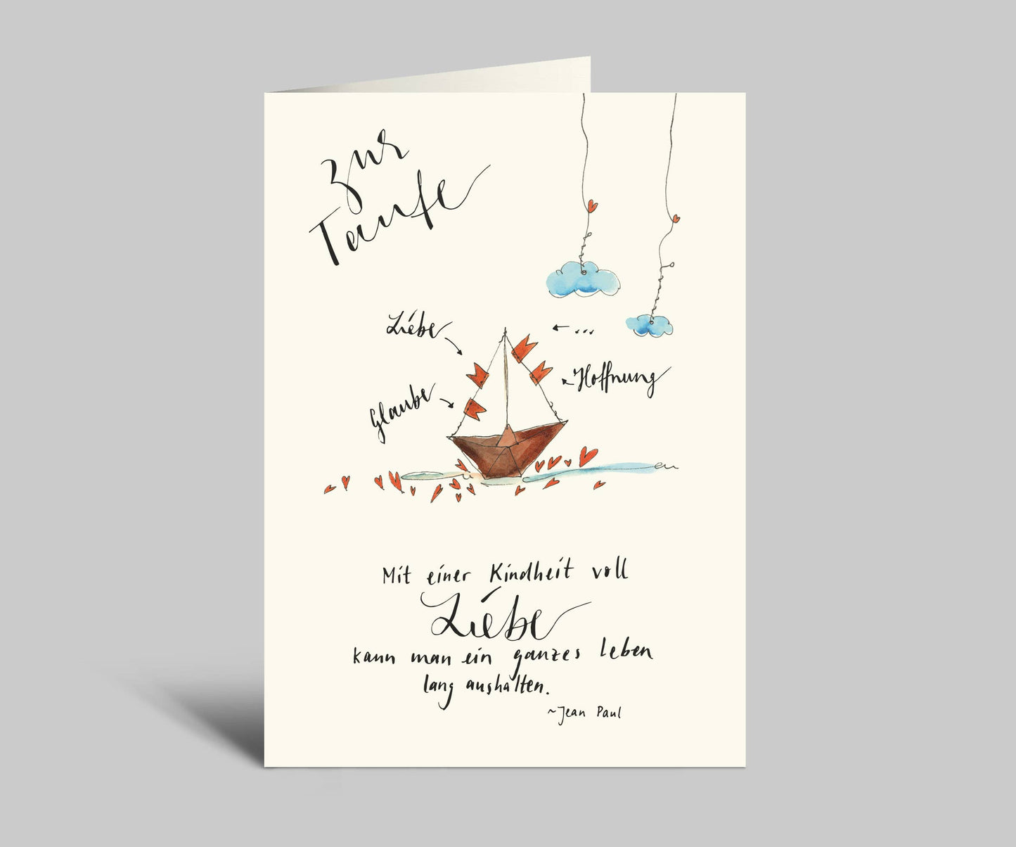 Annelis Art Taufkarte mit Umschlag | Eine Kindheit voll Liebe | Böotchen