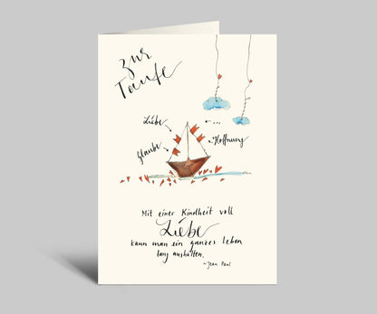Annelis Art Taufkarte mit Umschlag | Eine Kindheit voll Liebe | Böotchen