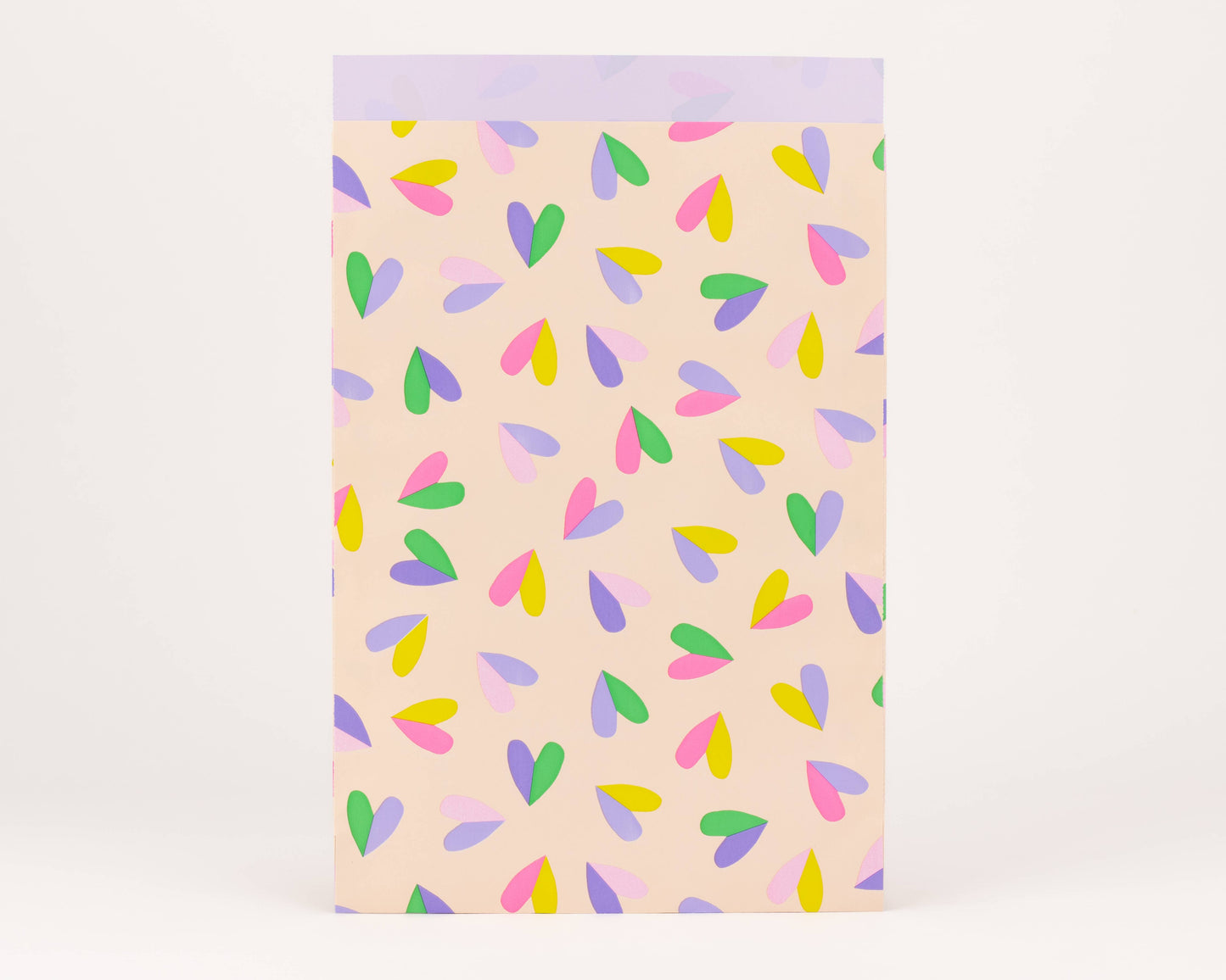 Papiertüten Herzflatter, Beige / Pink / Flieder
