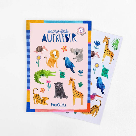 Frau Ottilie Spülmaschinenfeste Sticker *Wilde Tiere*