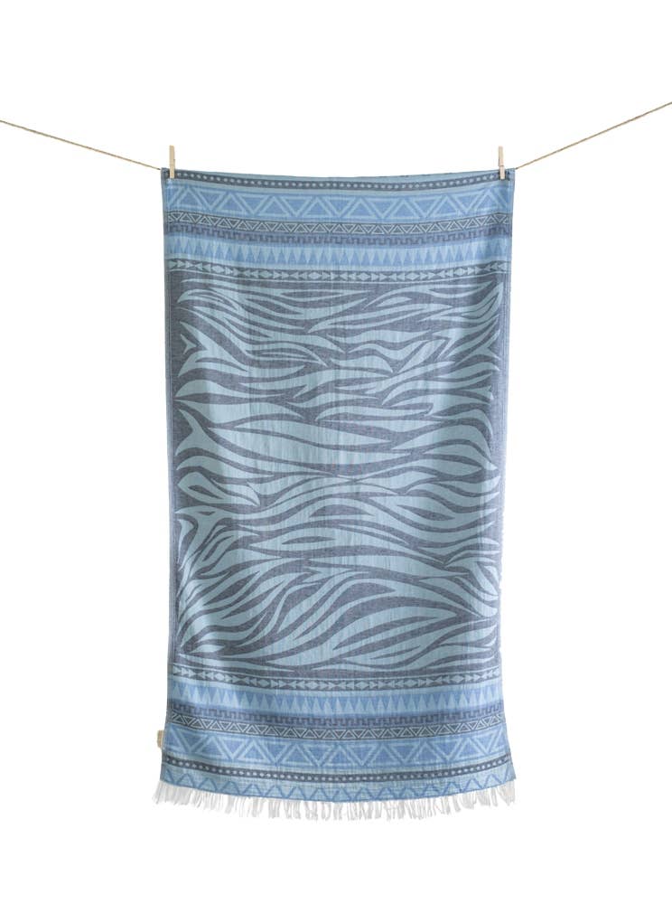 Aelia Anna - MILOS STRANDTUCH IN HELLBLAU, MARINEBLAU UND PARLAMENTSBLAU