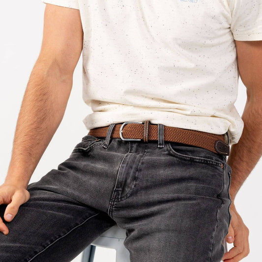 BillyBelt elastischer Flechtgürtel - Kamelbraun