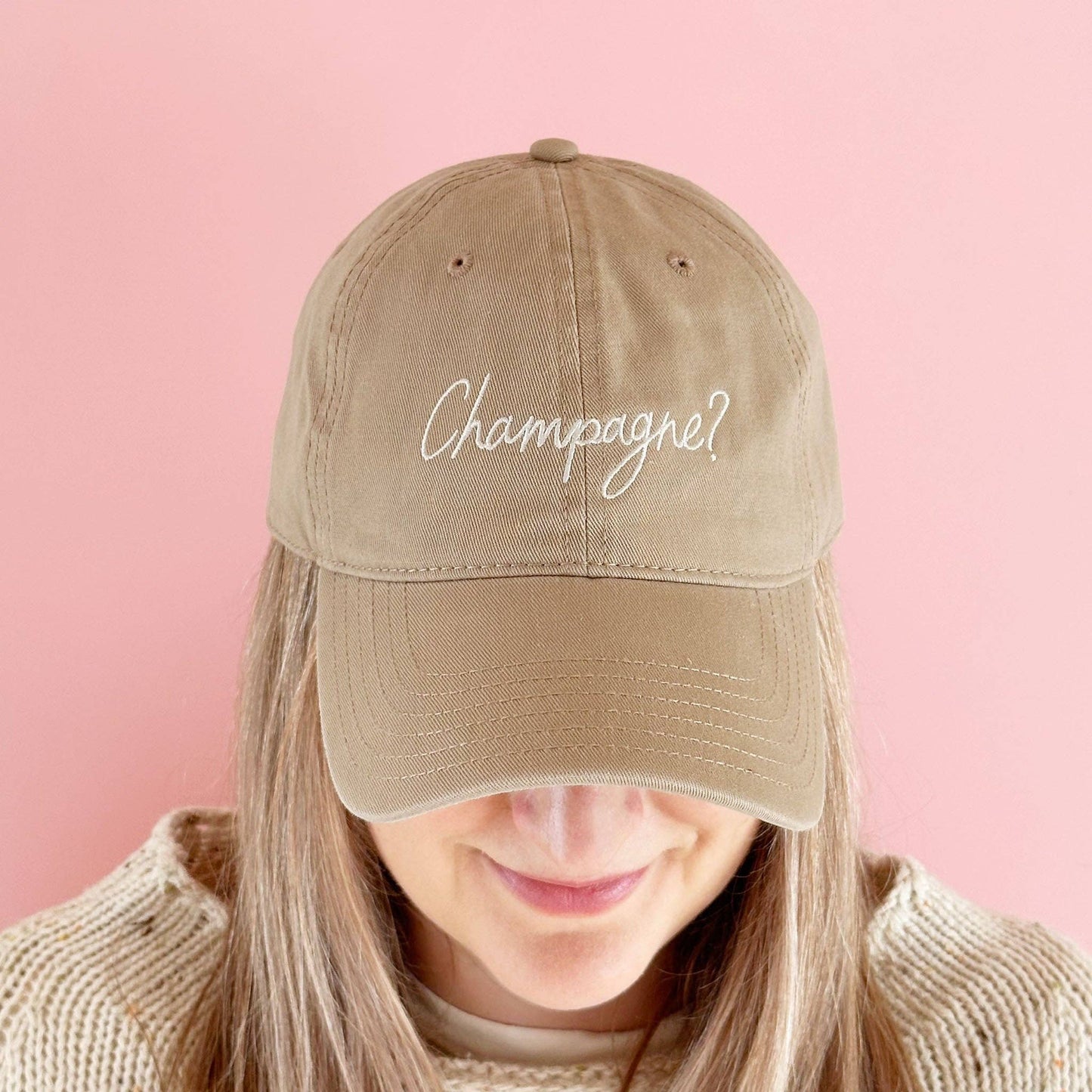 AlphabetBags - Champagner? - Baumwoll-Baseballkappe