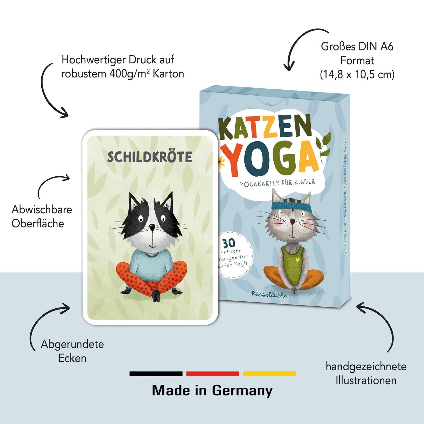 Kinderyoga Karten mit Katzen