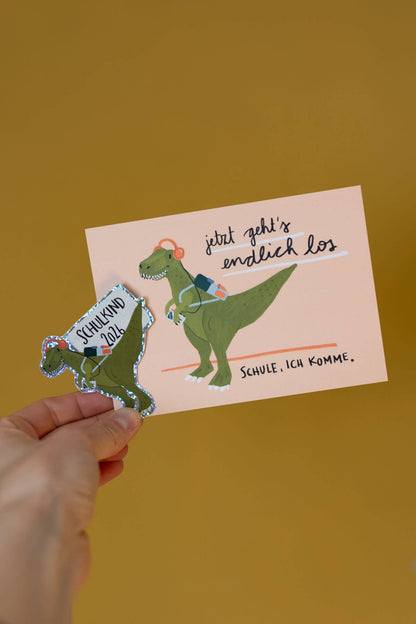 LieselsWicht Glitzersticker - Schulkind - T-Rex