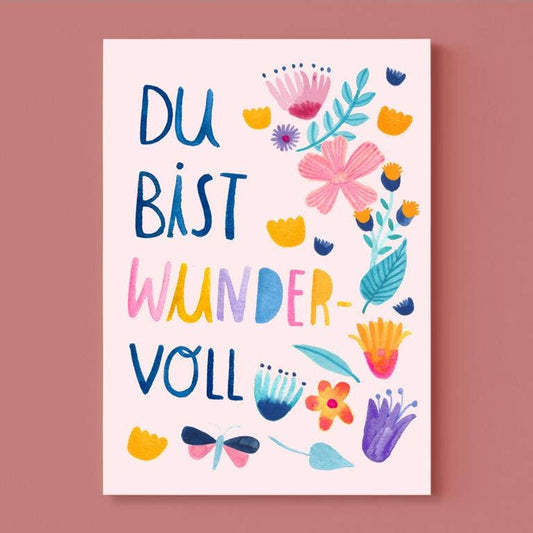 Frau Ottilie Postkarte *Du bist wundervoll*