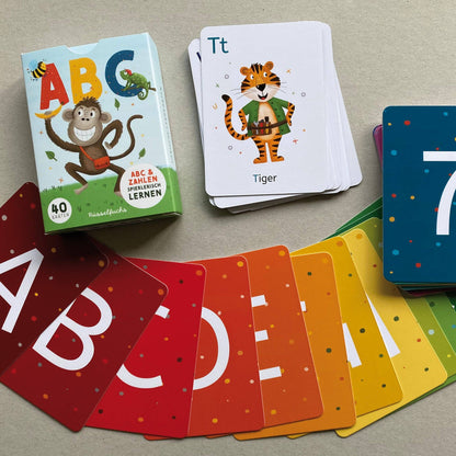 Rüsselfuchs- ABC-Kartenset mit 30 Buchstabenkarten und 10 Zahlenkarten