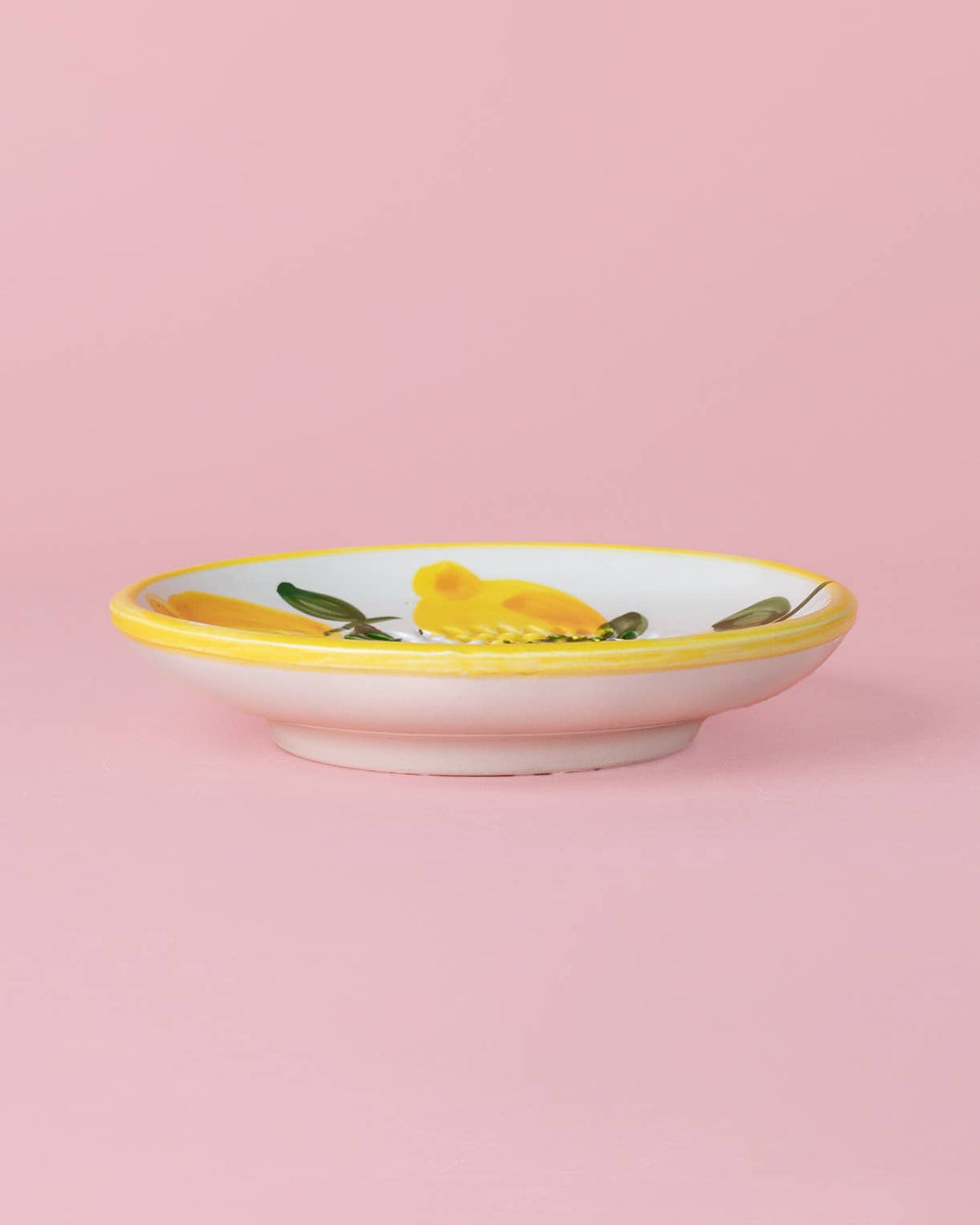 Tierra Cocida Keramische Knoblauchreibeplatte - Gelb & Weiß - Klein Limone