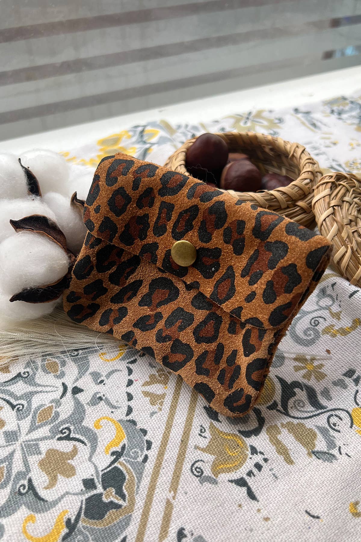 Cherry Paris Geldbeutel Wildlederoptik LUCE LEOPARD