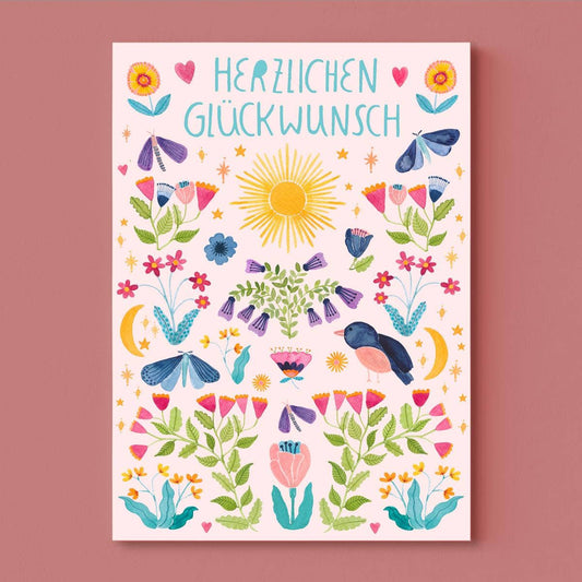 Frau Ottilie Postkarte *Herzlichen Glückwunsch*