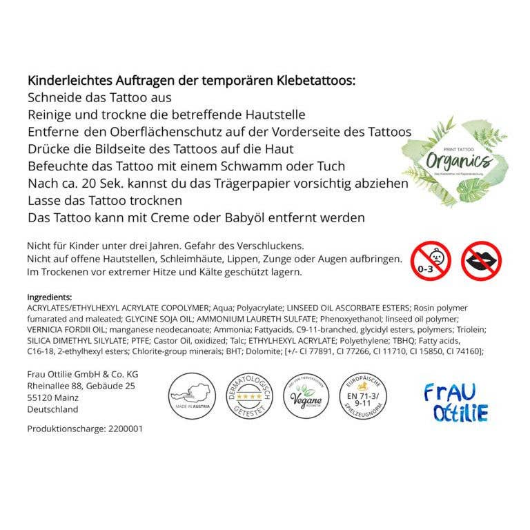 Frau Ottilie Kindertattoos *Wildes Meer*