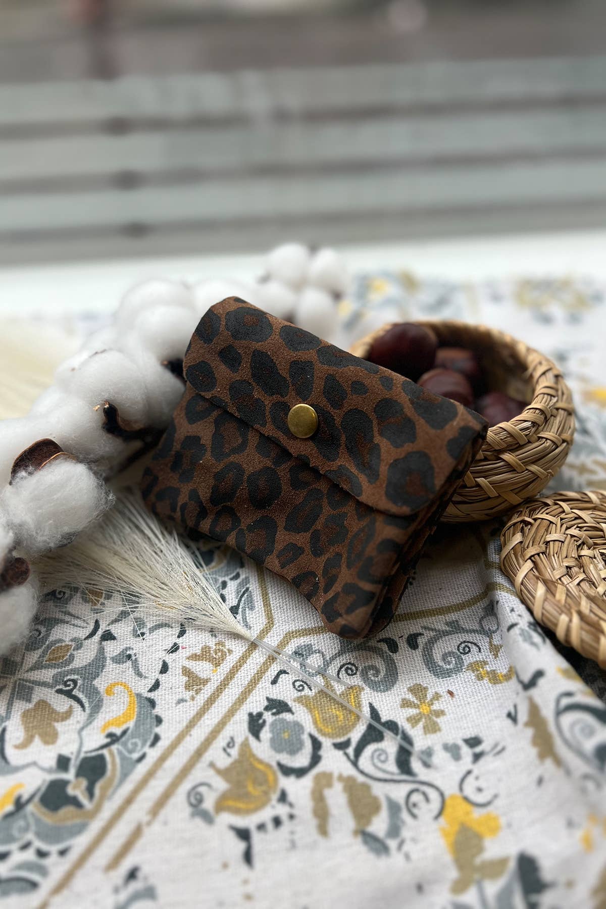 Cherry Paris Geldbeutel Wildlederoptik LUCE LEOPARD