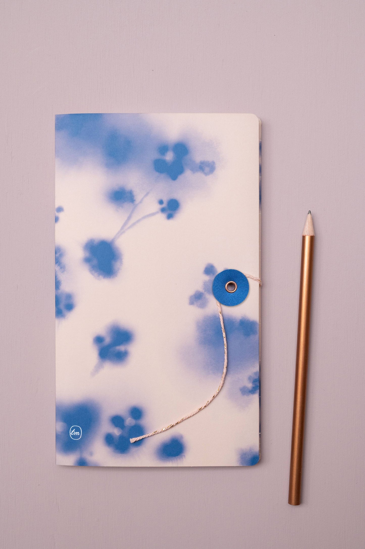 Tinne&Mia Notizbuch mit japanischem Verschluss - Blue Blossom