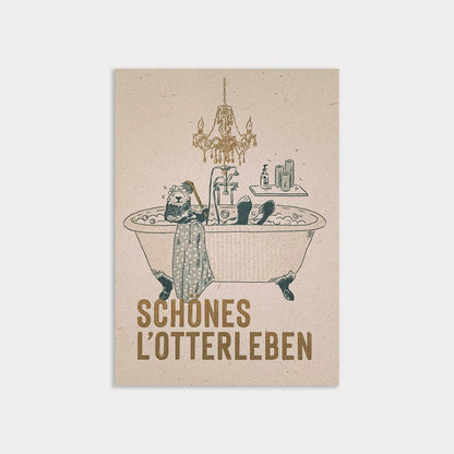 Postkarte / Otter / Schönes L’Otterleben / Ökopapier