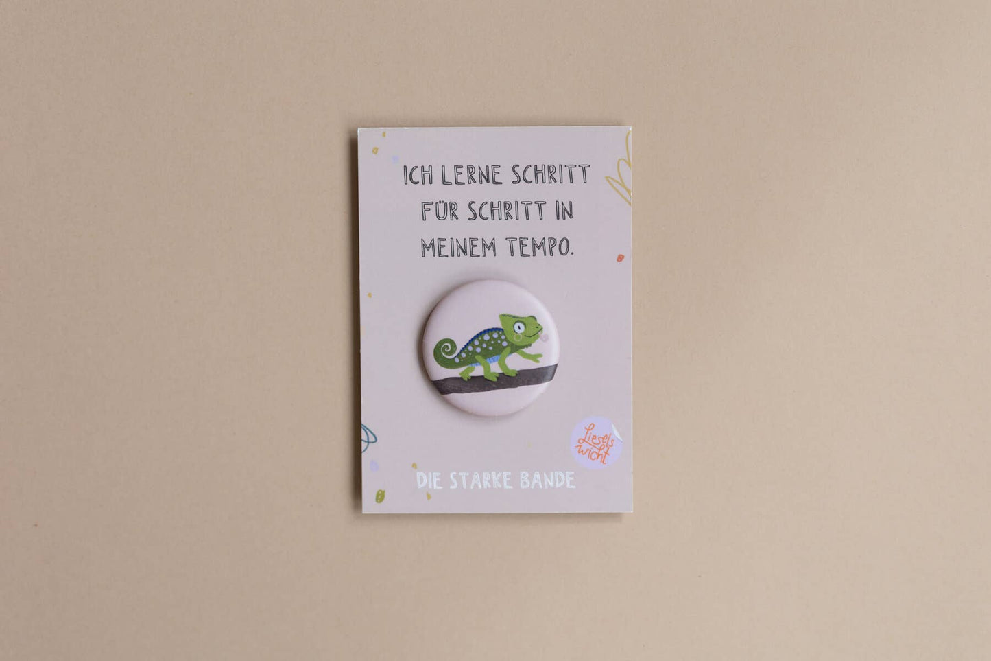 LieselsWicht Button Mit Affirmation - Chamäleon - Schritt Für Schritt