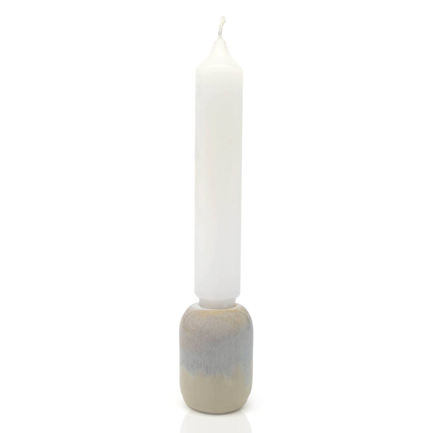 Kerzenhalter klein, 6,5 cm, aus Keramik, sand